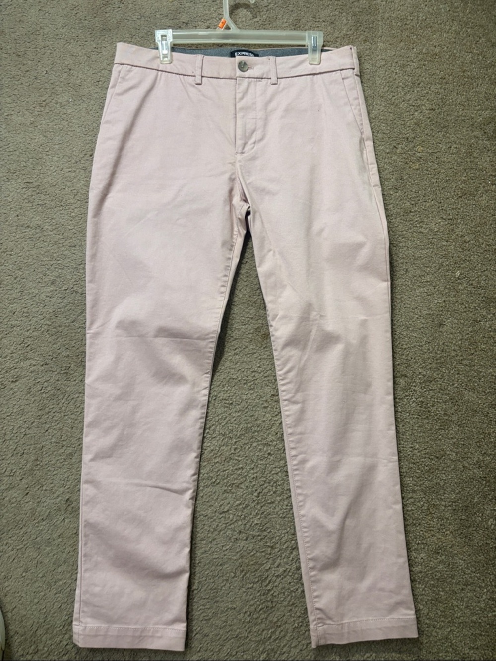 Express Men's Slim Chinos in Pale Pink